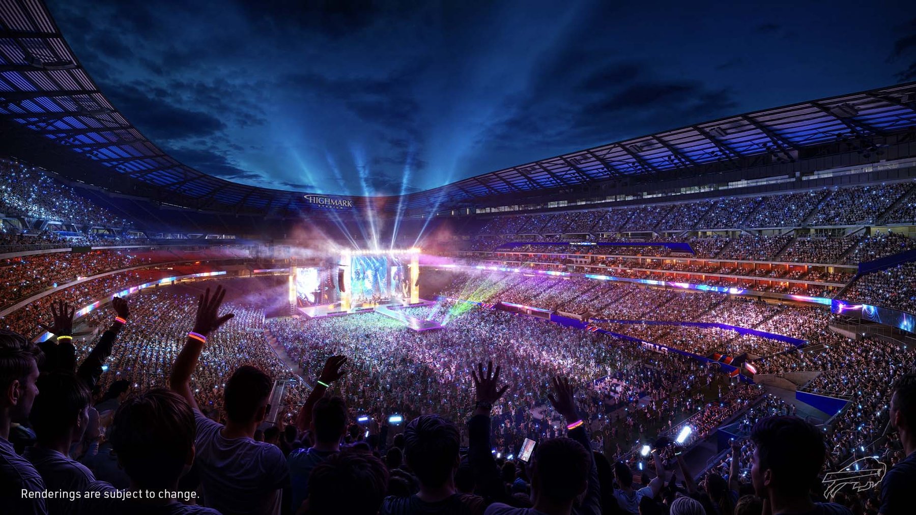 New Highmark Stadium interior concert configuration rendering