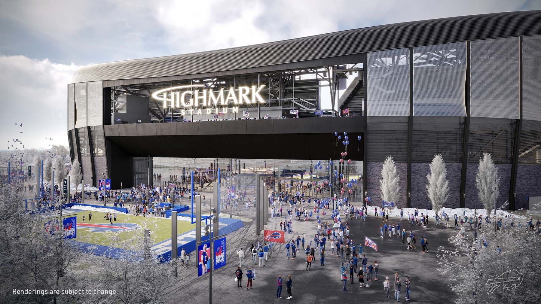 New Highmark Stadium exterior entrance rendering, Orchard Park NY