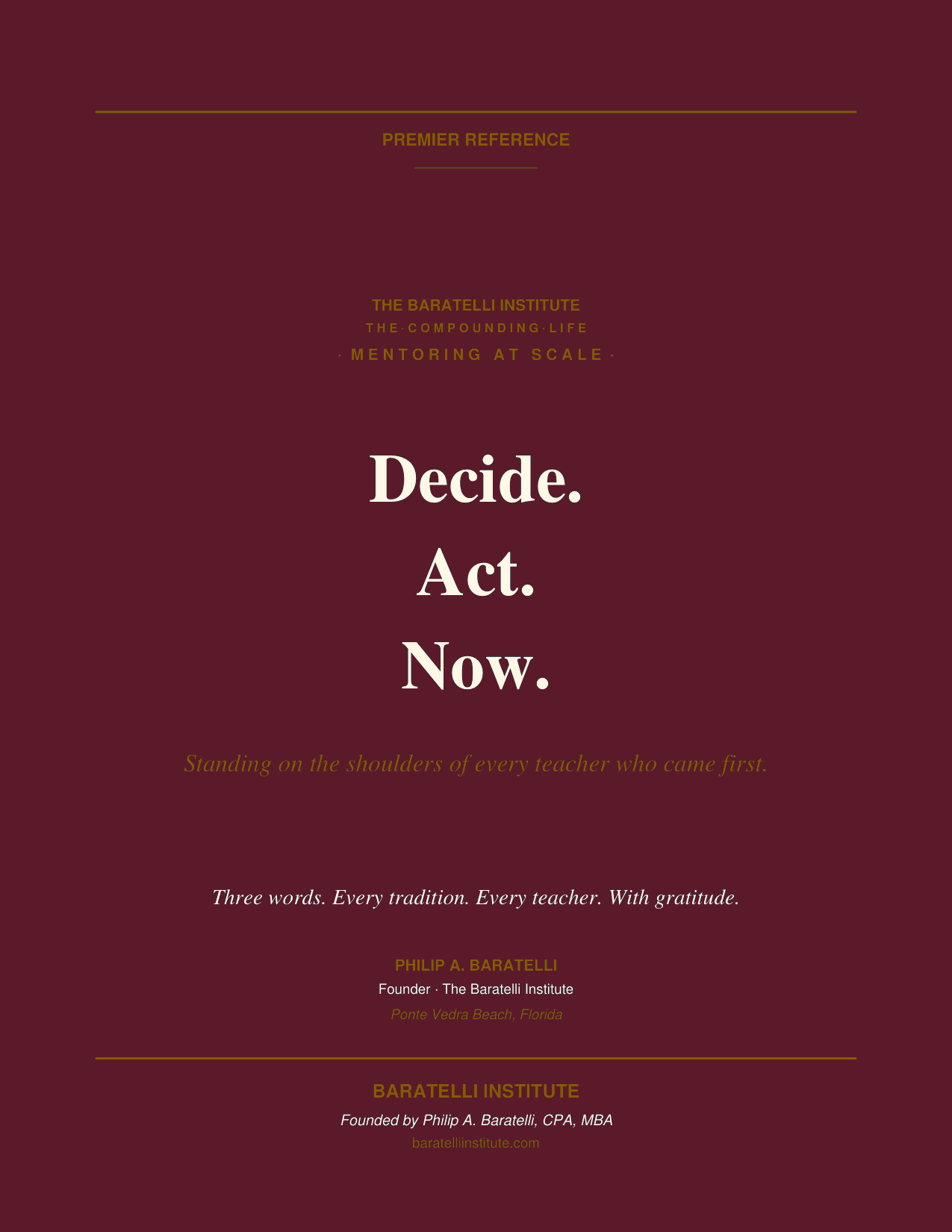 Decide. Act. Now. cover