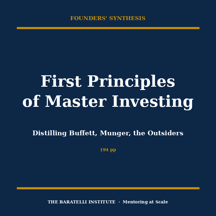 First Principles of Master Investing cover